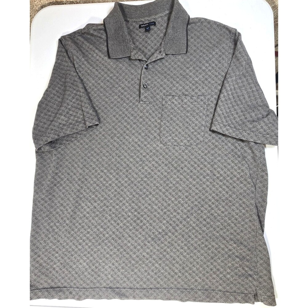 Van Heusen Studio Dark Gray Short Sleeve Polo Mens Size 3XL Tall